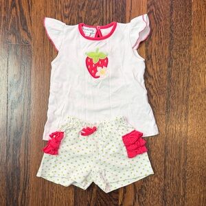 Magnolia Baby White Top with Bright Pink Trim